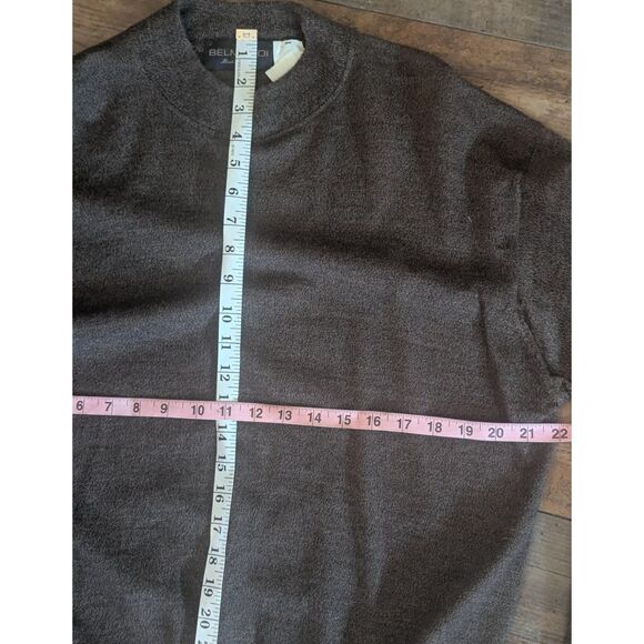 BELMONDI Extrafine Merino Wool Mock Neck Sweater M/L Brown Made in Italy Luxury - Picture 5 of 7